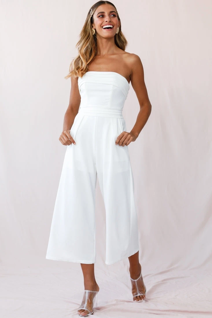 Chosen Strapless Wide Leg Jumpsuit White 11 Chosen Strapless Wide Leg Jumpsuit White - Image 9