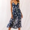 Constance Thin Strap Midi Jumpsuit Navy/White Flower -Selfie Leslie Shop photo 2282 25615b04 navy white