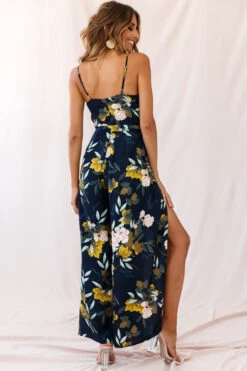 Carrie High Slit Cami Jumpsuit Navy -Selfie Leslie Shop photo 2356 cb0027b05 navy