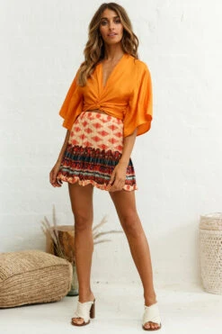 Alexi Mini Skirt Aztec Print Red -Selfie Leslie Shop photo 238 25292b14 s red 25343d02 tan 1