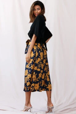 Danika Front Split Midi Culotte Pants Navy/Mustard 11 Danika Front Split Midi Culotte Pants Navy/Mustard -Selfie Leslie Shop photo 285 25122d06 navy mustard
