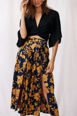 Danika Front Split Midi Culotte Pants Navy/Mustard 12 Danika Front Split Midi Culotte Pants Navy/Mustard -Selfie Leslie Shop photo 294 25122d06 navy mustard