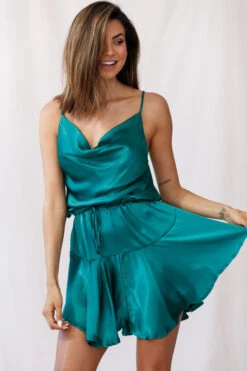 Ferris Cowl Neck Drawstring Dress Jade 12 Ferris Cowl Neck Drawstring Dress Jade -Selfie Leslie Shop photo 340 52380b01 jade