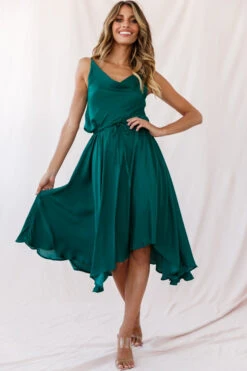 Ava Cowl Neck Drawstring Midi Dress Forest Green 9 Ava Cowl Neck Drawstring Midi Dress Forest Green -Selfie Leslie Shop photo 3543 26924b02 forest green