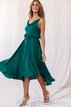 Ava Cowl Neck Drawstring Midi Dress Forest Green 12 Ava Cowl Neck Drawstring Midi Dress Forest Green -Selfie Leslie Shop photo 3549 26924b02 forest green