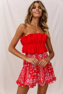 Alexi Mini Skirt Red -Selfie Leslie Shop photo 662 26835b red 25292b11 s red