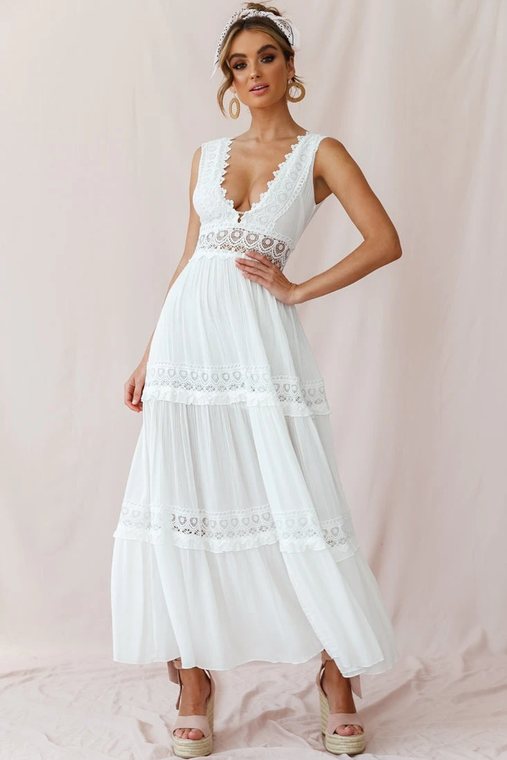 Faith Embroidered Details Maxi Dress Ivory 4 Faith Embroidered Details Maxi Dress Ivory - Image 2