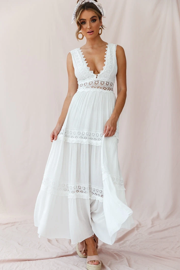 Faith Embroidered Details Maxi Dress Ivory 3 Faith Embroidered Details Maxi Dress Ivory