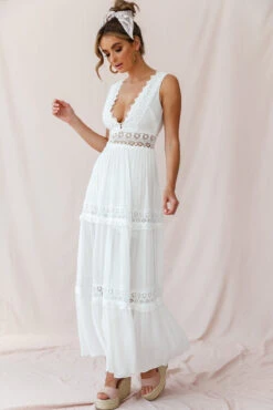 Faith Embroidered Details Maxi Dress Ivory 15 Faith Embroidered Details Maxi Dress Ivory -Selfie Leslie Shop photo 91 st0491 ivory