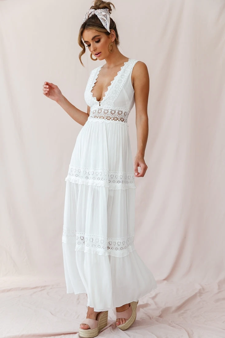 Faith Embroidered Details Maxi Dress Ivory 9 Faith Embroidered Details Maxi Dress Ivory - Image 7