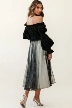 Jasmine Hail Spot Mesh Midi Skirt Black -Selfie Leslie Shop qs17164b01 black 14491b black 190903sl1772