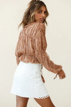 Dinah Crochet Overlay Skirt White -Selfie Leslie Shop st2222d white st2321b tan 190903sl2090 1